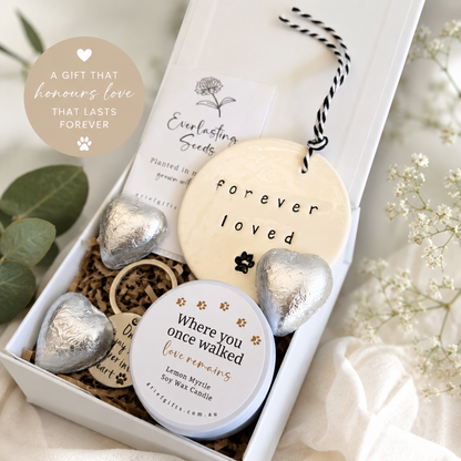 Forever Loved Pet Loss White Sympathy Keepsake Gift Box