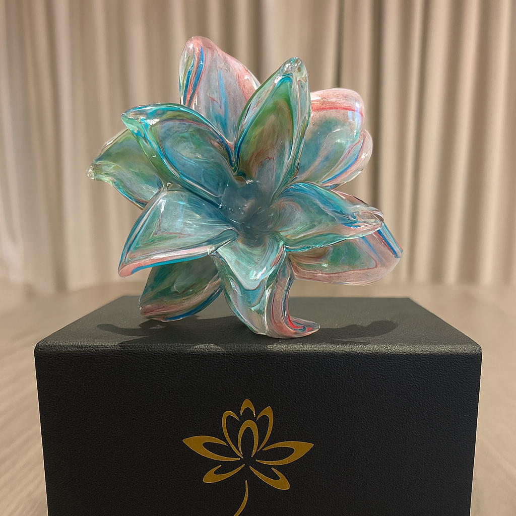 Everlasting Double Flower - Soft Pink, Turquoise, Blue & Green | Sympathy Gift Perth  Australia | Alternative to Sympathy Flowers Perth