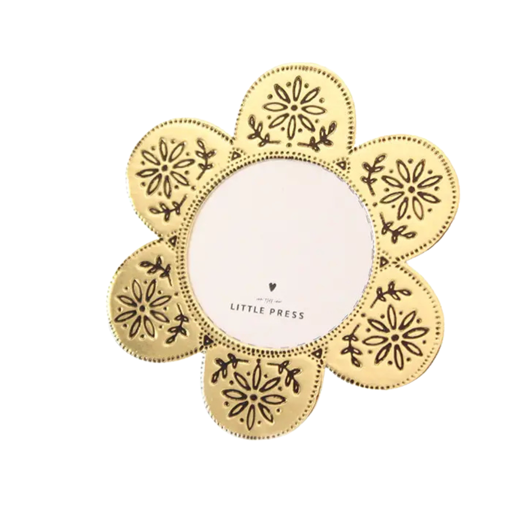 Foil Pressed Flower Keepsake Photo Frame - Gold