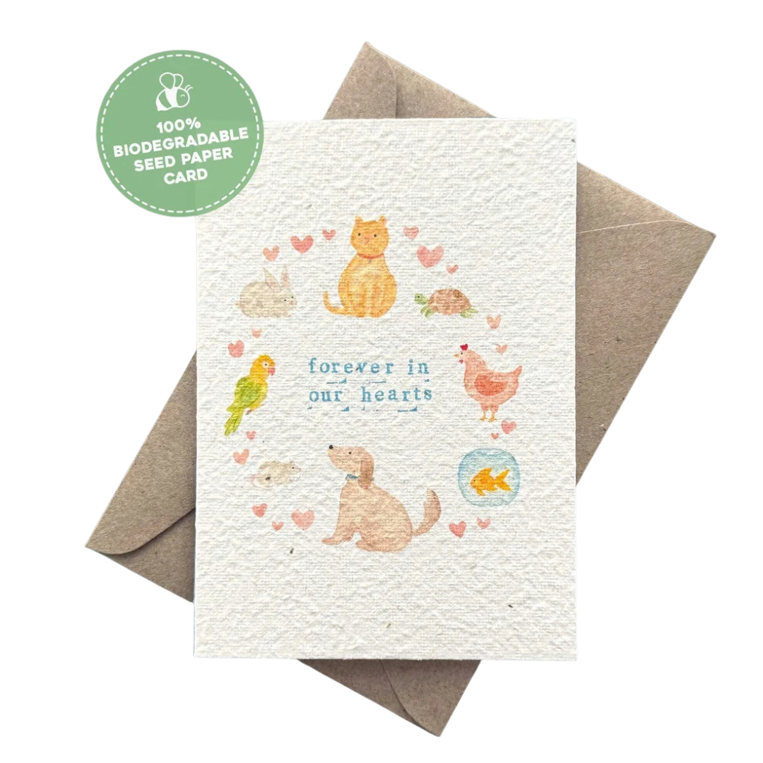 Forever in Our Hearts - Plantable Pet Loss Card | Grief Gifts