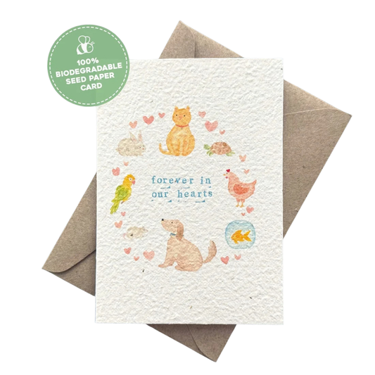 Forever in Our Hearts - Plantable Pet Loss Card | Grief Gifts