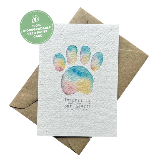 Forever in Our Hearts Plantable Pet Loss Card | Grief Gifts 