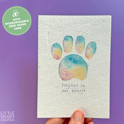Forever in Our Hearts Plantable Pet Loss Card | Grief Gifts Australia | Pet Memorial 