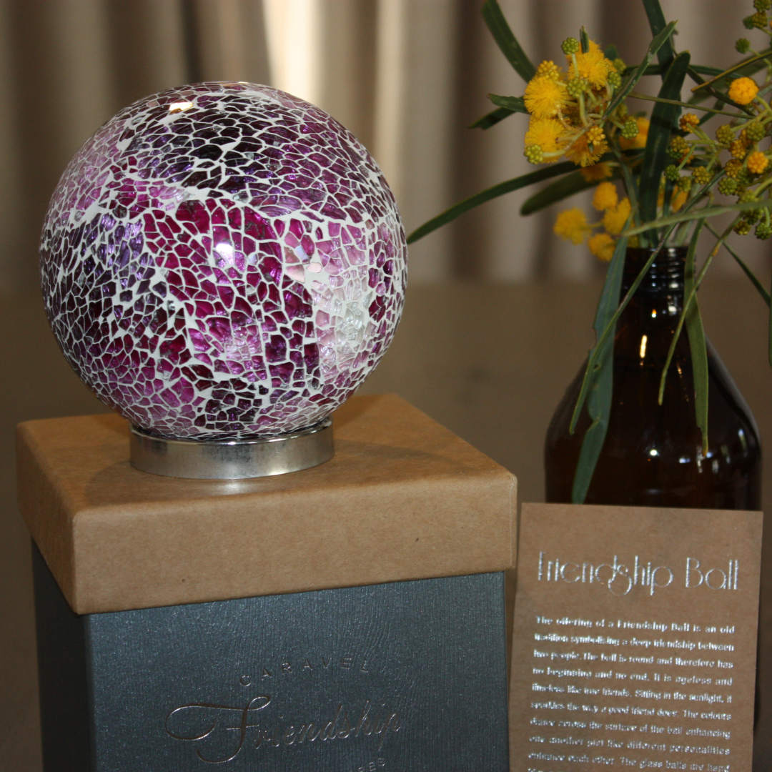 Mosaic Orb Friendship Ball - Fuschia Pink | Grief Gifts