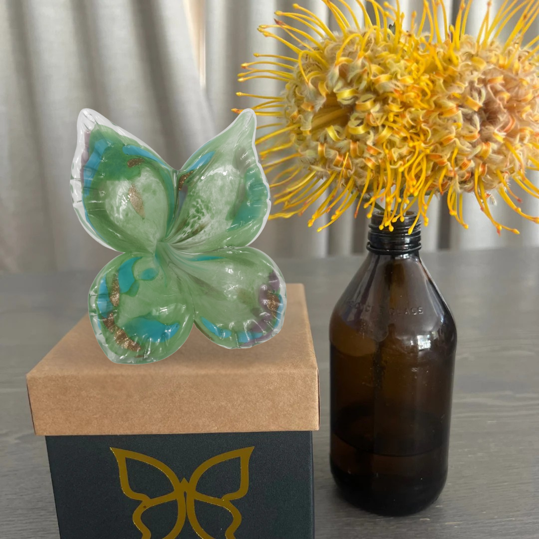 Glass Butterfly - Sage Green | Grief Gifts Australia | Sympathy Gift