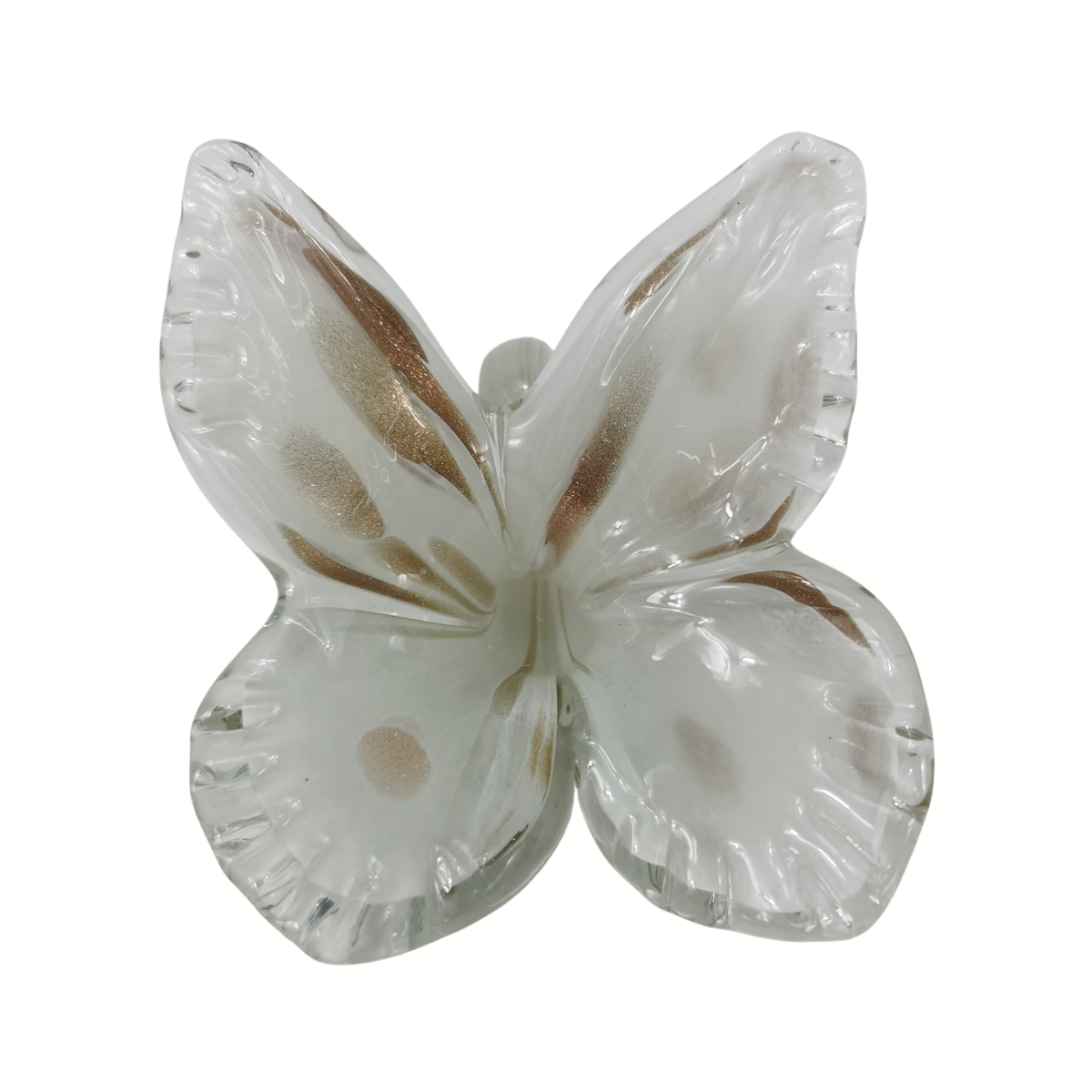 Glass Butterfly - White and Gold  | Grief Gifts Australia | Sympathy Gifts