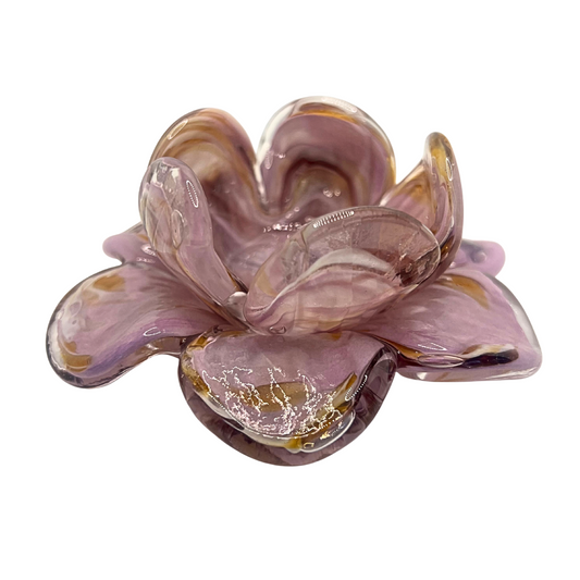 Glass Flower Tealight Votive – Dusty Rose, Wine & Aubergine | Grief Gifts Perth | Sympathy Gifts Perth 