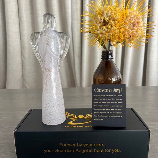 Glass Guardian Angel - Pink & Gold | Sympathy Gifts Australia | Grief Gifts Perth 