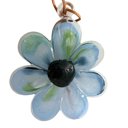 Glass Hanging Flower - Blue & Green | Grief Gifts 