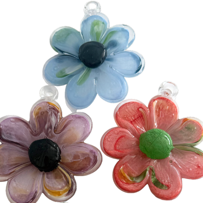 Glass Hanging Flower - Blue & Green | Grief Gifts Australia