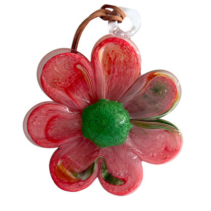 Glass Hanging Flower - Pink & Green | Grief Gifts Australia Delivered