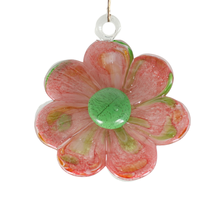 Glass Hanging Flower - Pink & Green | Sympathy Gifts Perth 