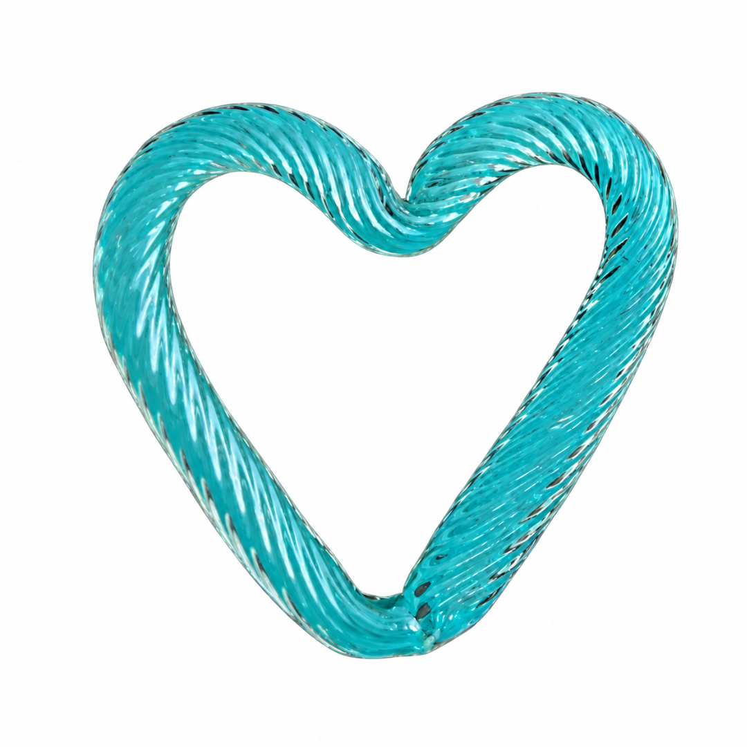 Glass Heart - Light Blue | Grief Gifts Australia 