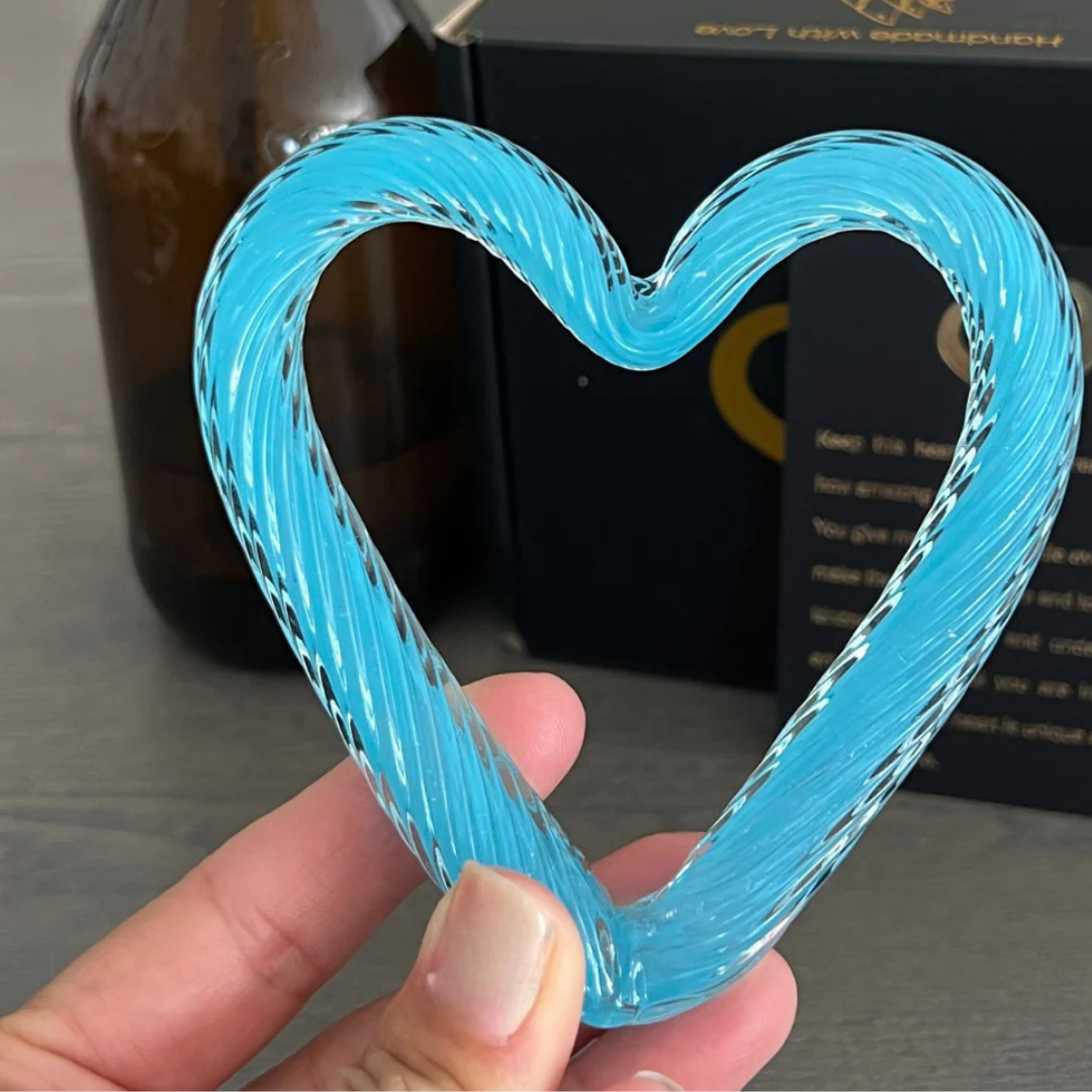 Glass Heart - Light Blue | Grief Gifts Australia Delivered