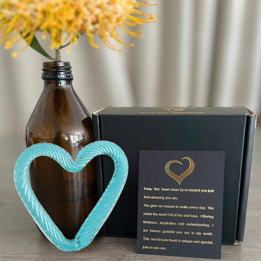 Glass Heart - Mint Green | Sympathy Gifts Perth | Grief Gifts Perth