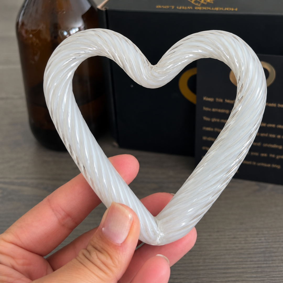 Glass Heart - White  Grief Gifts | Sympathy Gifts | Grief Gifts