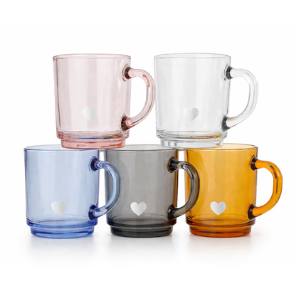 Glass Heart Cup with Handle | Condolence Gift Box Australia