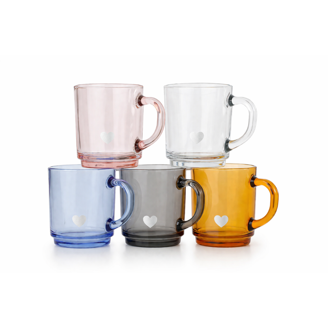 Glass Heart Cup with Handle  | Grief Gifts Australia