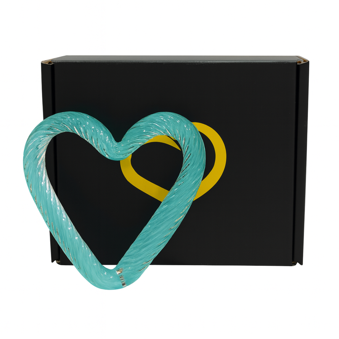 Glass Heart Mint Green | Sympathy Heart Perth | Grief Gifts Perth 