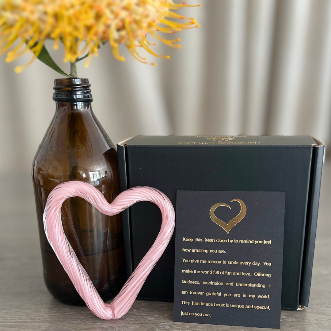 Glass Heart Pink | Sympathy Gift | Grief Gifts Australia
