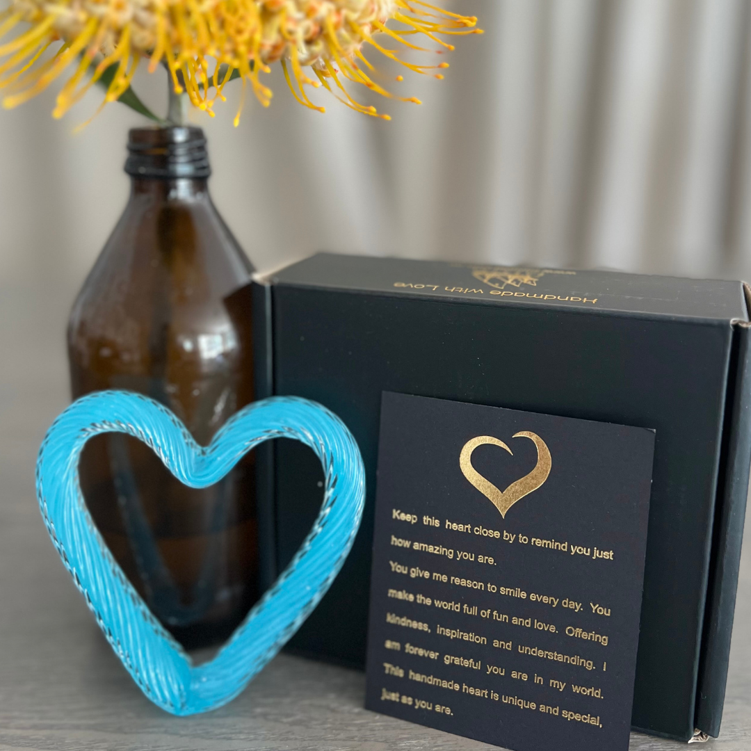 Glass Heart Blue | Sympathy Gift Australia