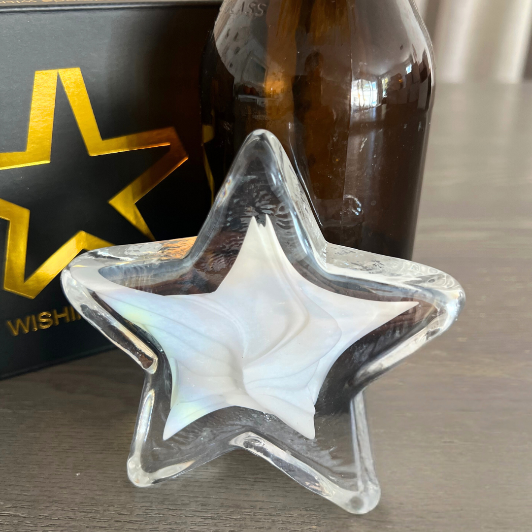 Glass Sympathy Star White | Grief Gifts Perth 