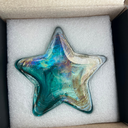 Glass Wishing Stars Teal | Grief Gifts | Perth | Australia 