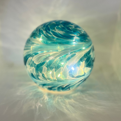Glow Light Round – Turquoise, Blue and White | Grief Gifts Australia | Sympathy Gift Perth 