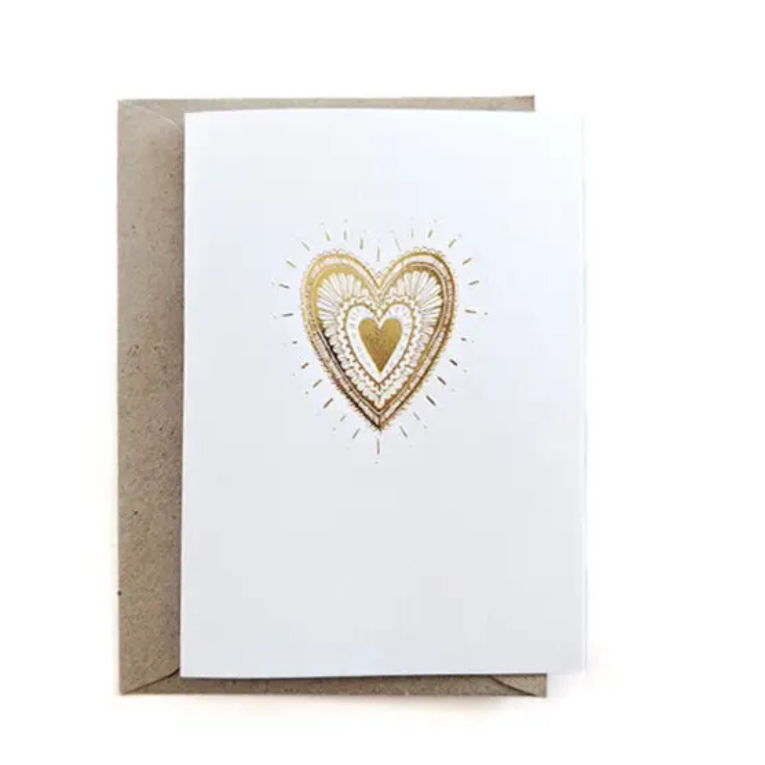 Gold Heart Sympathy Card | Grief Gifts Australia