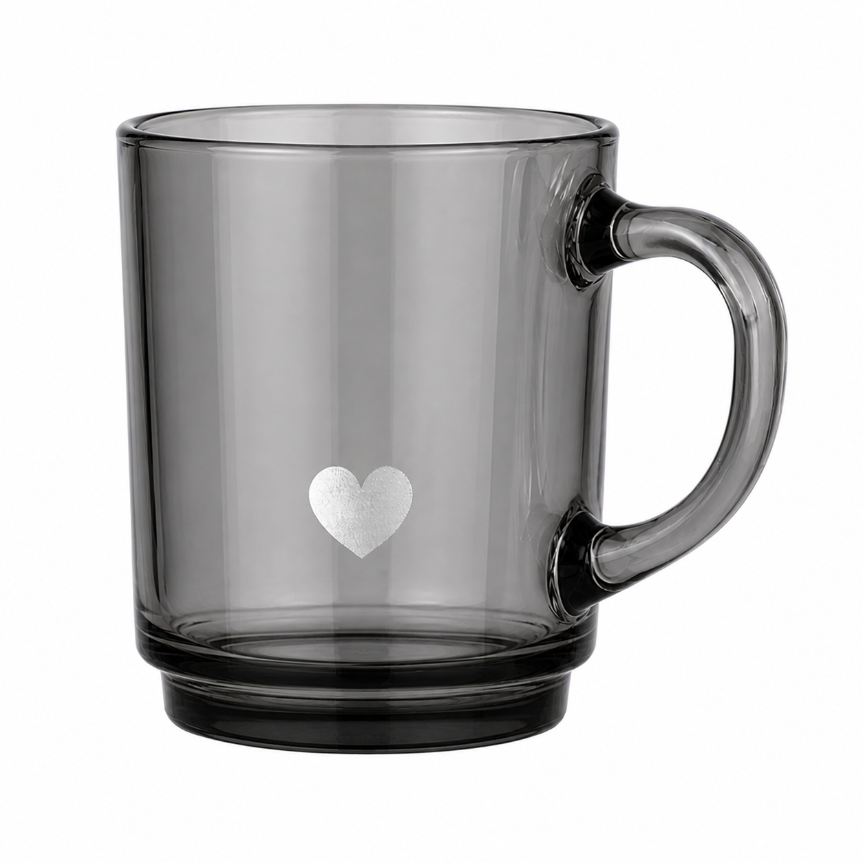Grey Heart Glass Cup | Sympathy Gift Boxes Delivered 