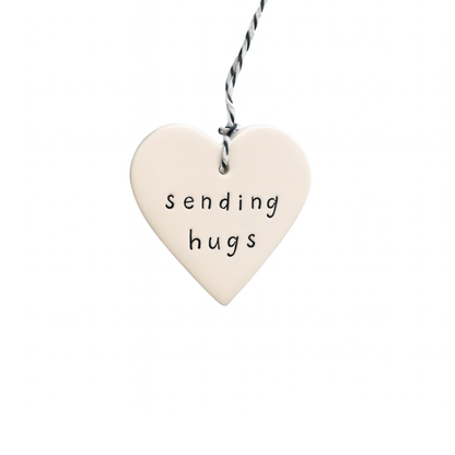 Handmade Ceramic Heart Tag Sending Hugs