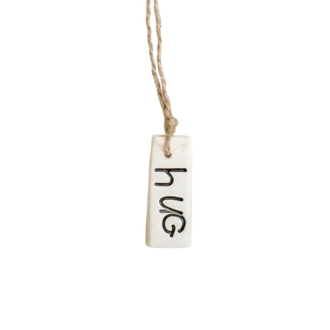 Handmade Ceramic Tag Rectangle - Hug