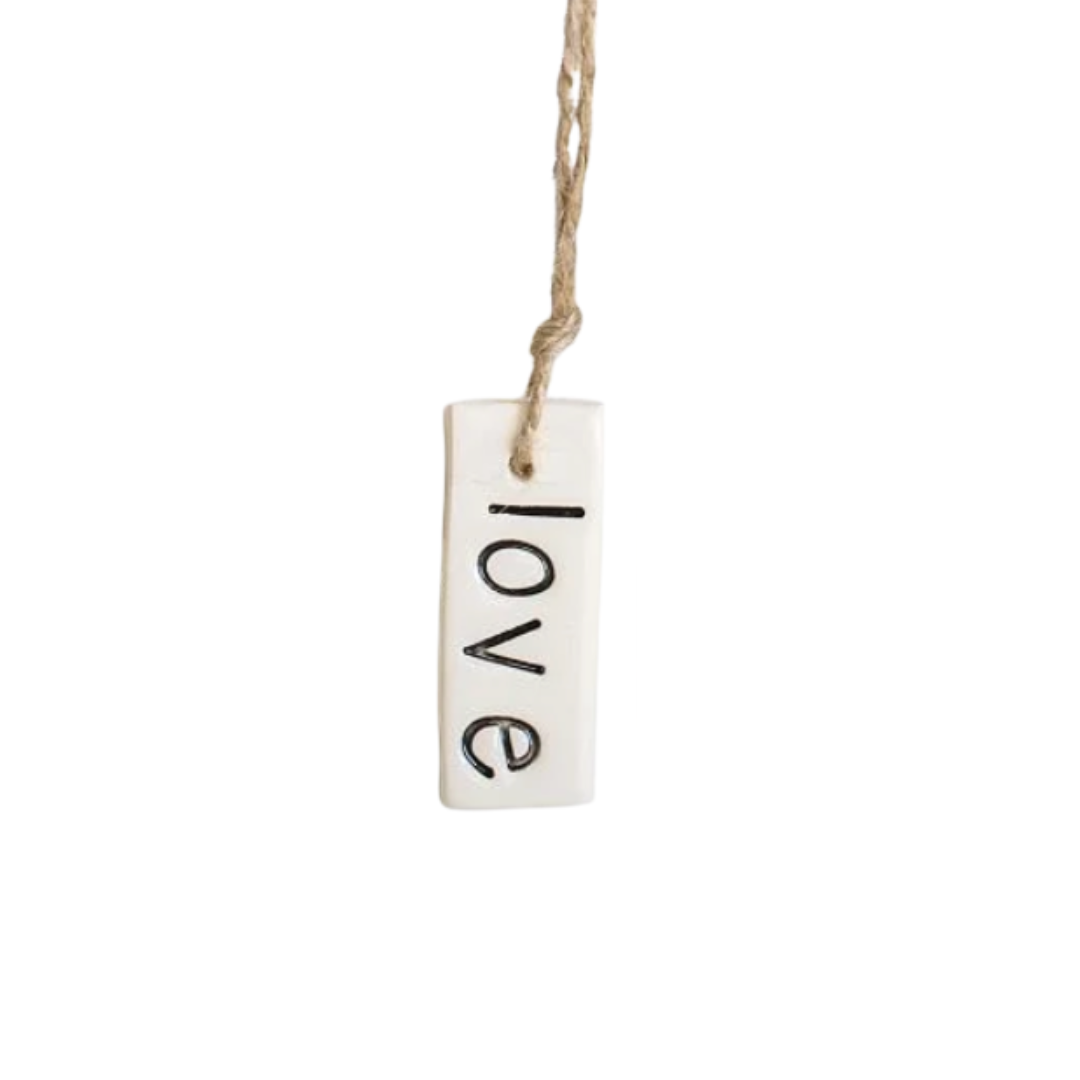 Handmade Ceramic Tag Rectangle - Love