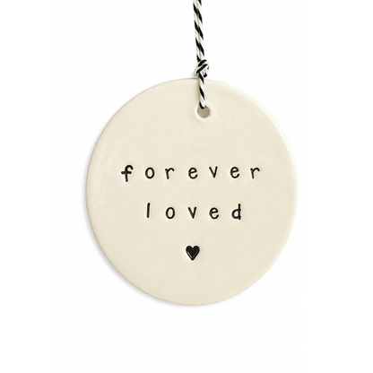 Handmade Ceramic Tag 'forever loved' | Grief Gifts Australia 