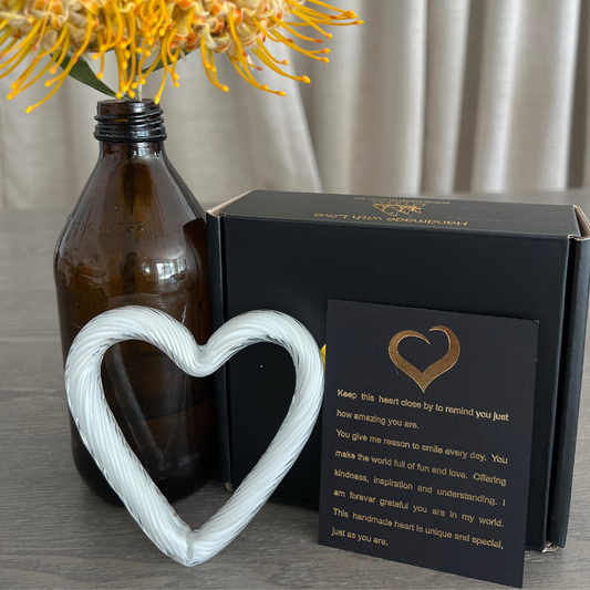 Glass Heart White | Grief Gifts Perth | Sympathy Gifts Australia