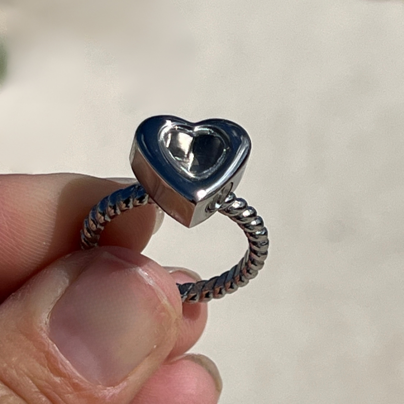 Heart Shaped Memorial Ring Memorial Ring Silver | Hair Ring | Ashes ...