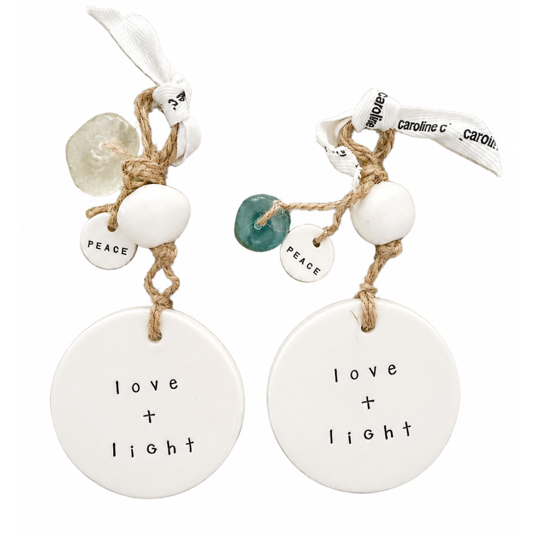 Love and light ceramic wall hanging | Grief gifts Australia delivered