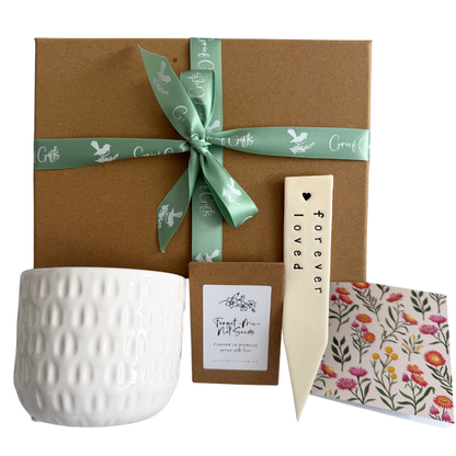 Memorial Planting Kit - White | Grief Gifts Australia  Delivered | Alternative to Sympathy Flowers 