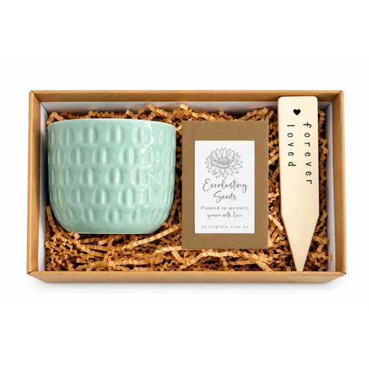 Memorial Planting Kit with Everlasting Seeds Sage Green | Alternative to Sympathy Flowers