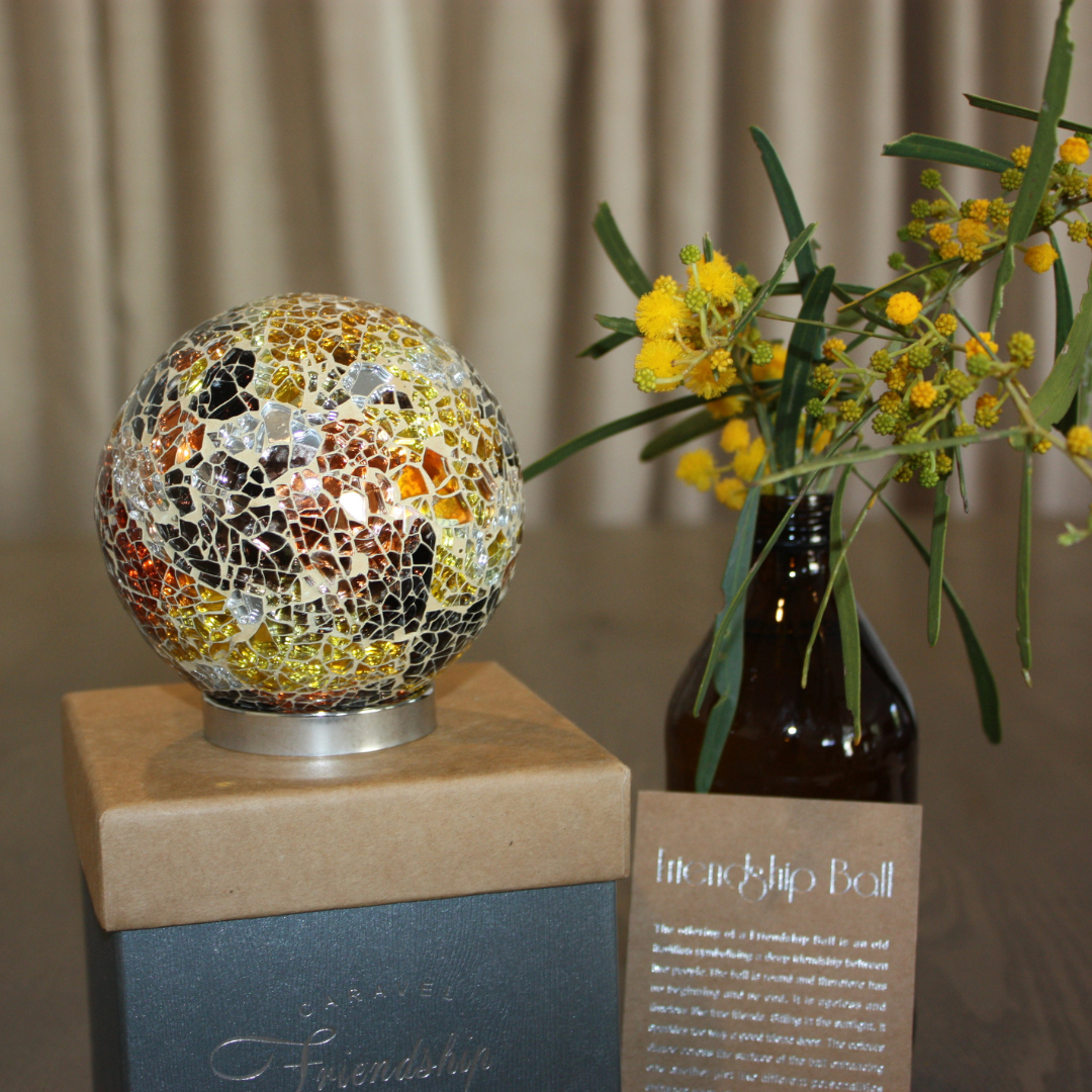Mosaic Orb Friendship Ball - Gold | Grief Gifts Perth 