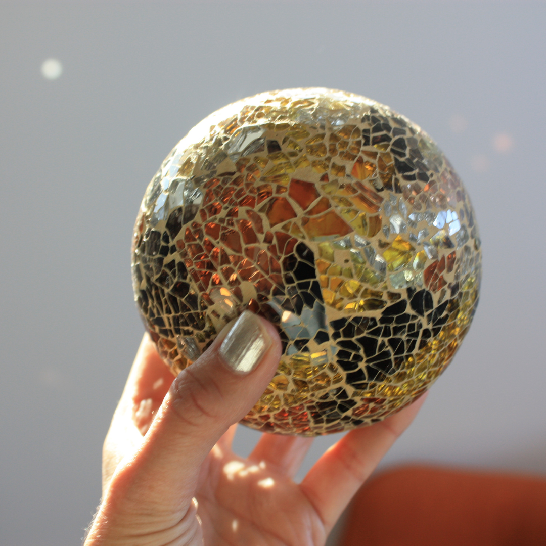 Mosaic Orb Friendship Ball - Gold | Grief Gifts Perth 