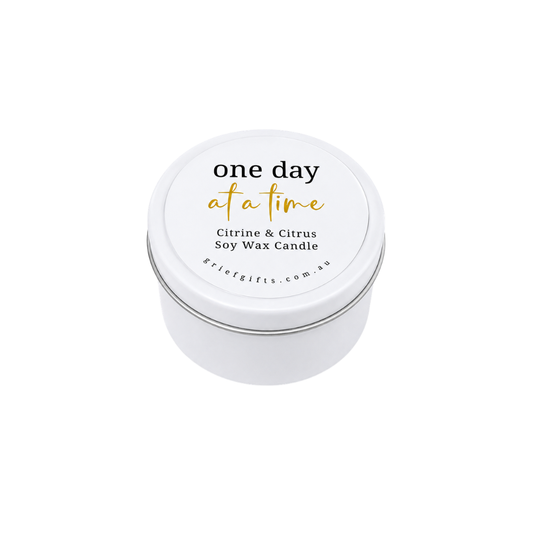One Day at a Time Citrine & Citrus Soy Wax Candle | Grief Gifts Australia