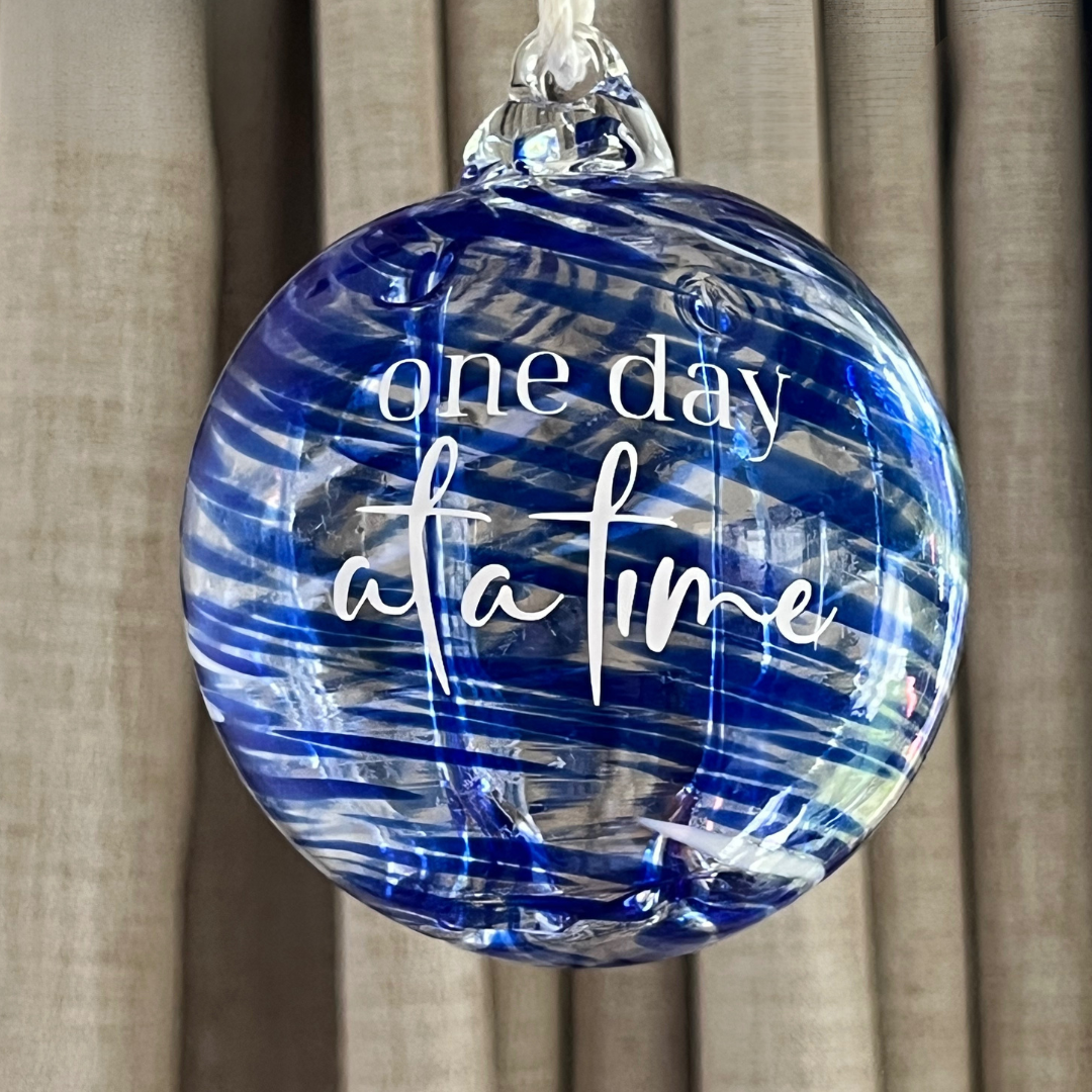 One Day at a Time Glass Hanging Ball | Sympathy Gift Perth | Sympathy Gifts Delivered Perth
