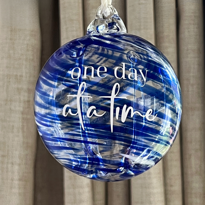 One Day at a Time Glass Hanging Ball | Sympathy Gift Perth | Sympathy Gifts Delivered Perth