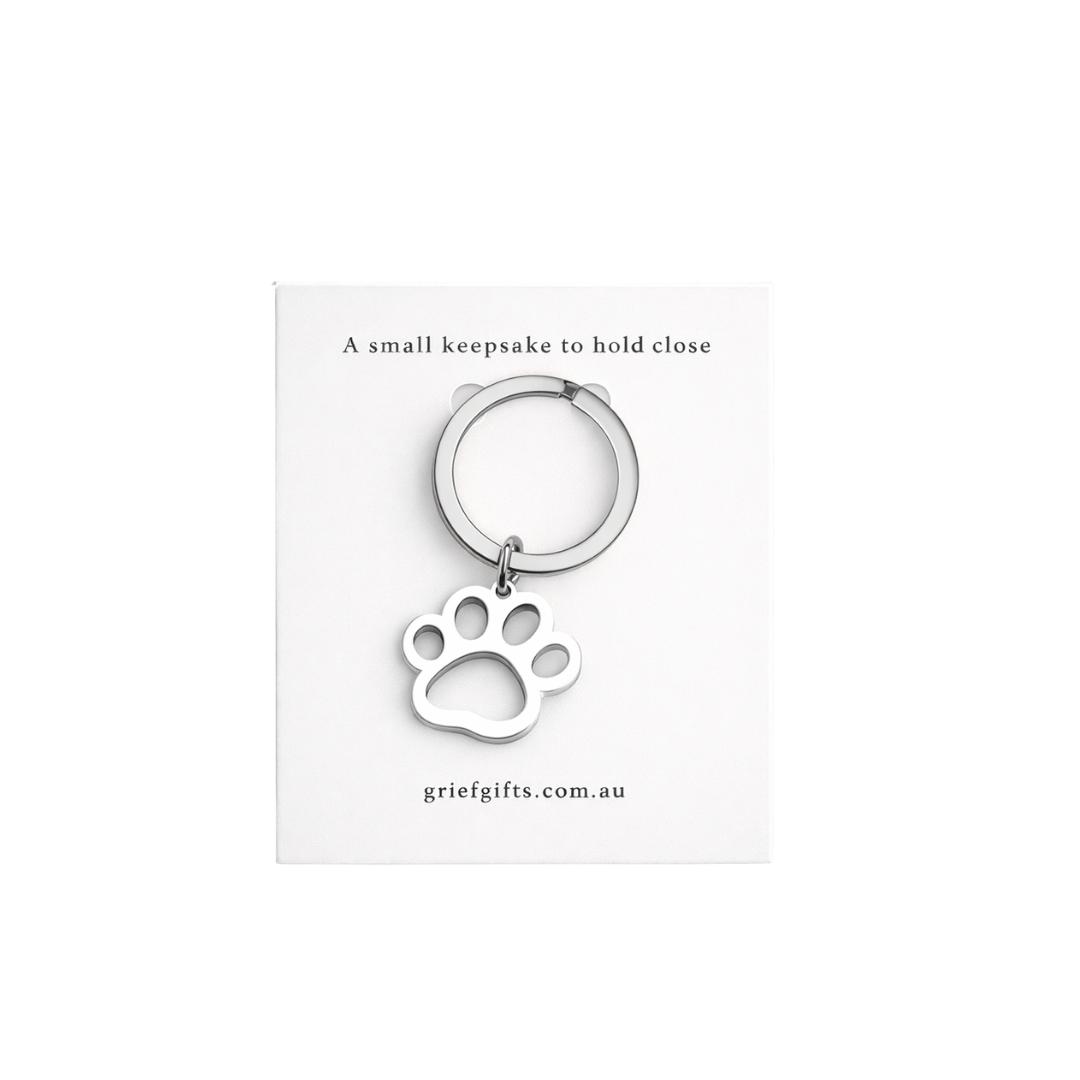 Paw Print Keyring - Silver | Grief Gifts Perth