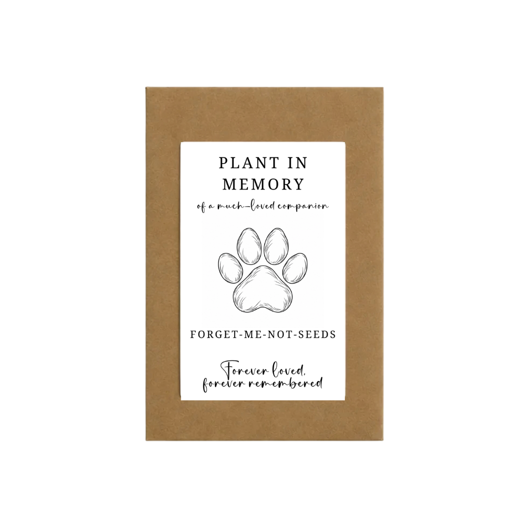 Pet Loss Forget-Me-Not Seeds- Kraft Brown | Grief Gifts | Plant in Their Memory 