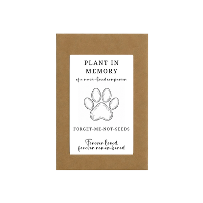 Pet Loss Forget-Me-Not Seeds- Kraft Brown | Grief Gifts | Plant in Their Memory 