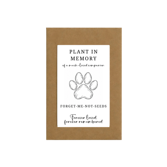 Pet Loss Forget-Me-Not Seeds- Kraft Brown | Grief Gifts | Plant in Their Memory 