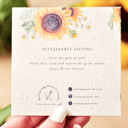 Plantable Gift Card - Sunflower | Grief Gifts Perth