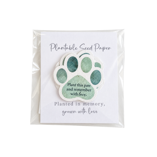 Plantable Seed Paper - Paw Prints | Grief Gifts Australia 